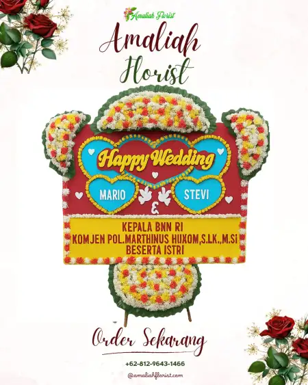 Papan Bunga Pernikahan Buay Pemuka Peliung